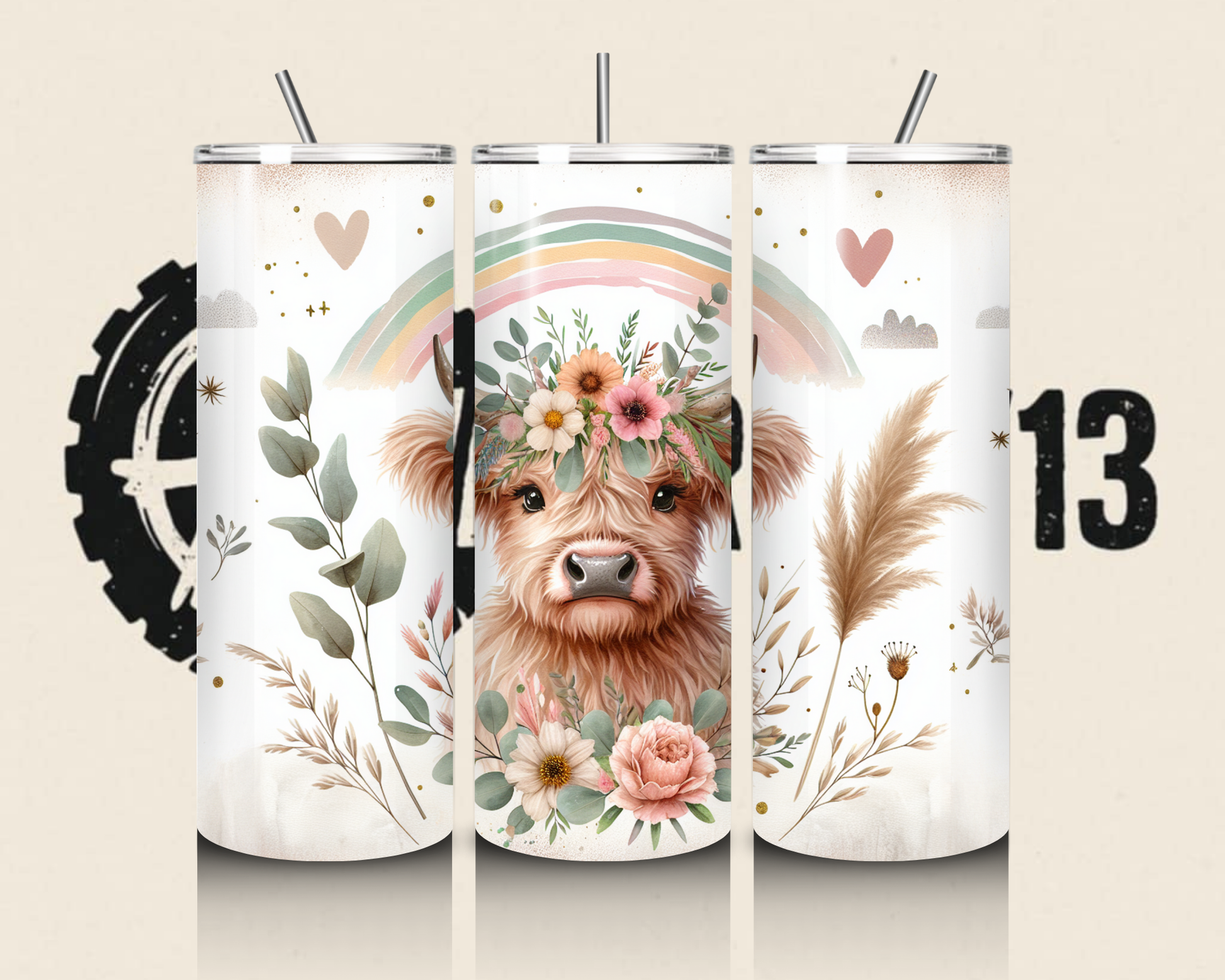 20oz Highland cow tumbler