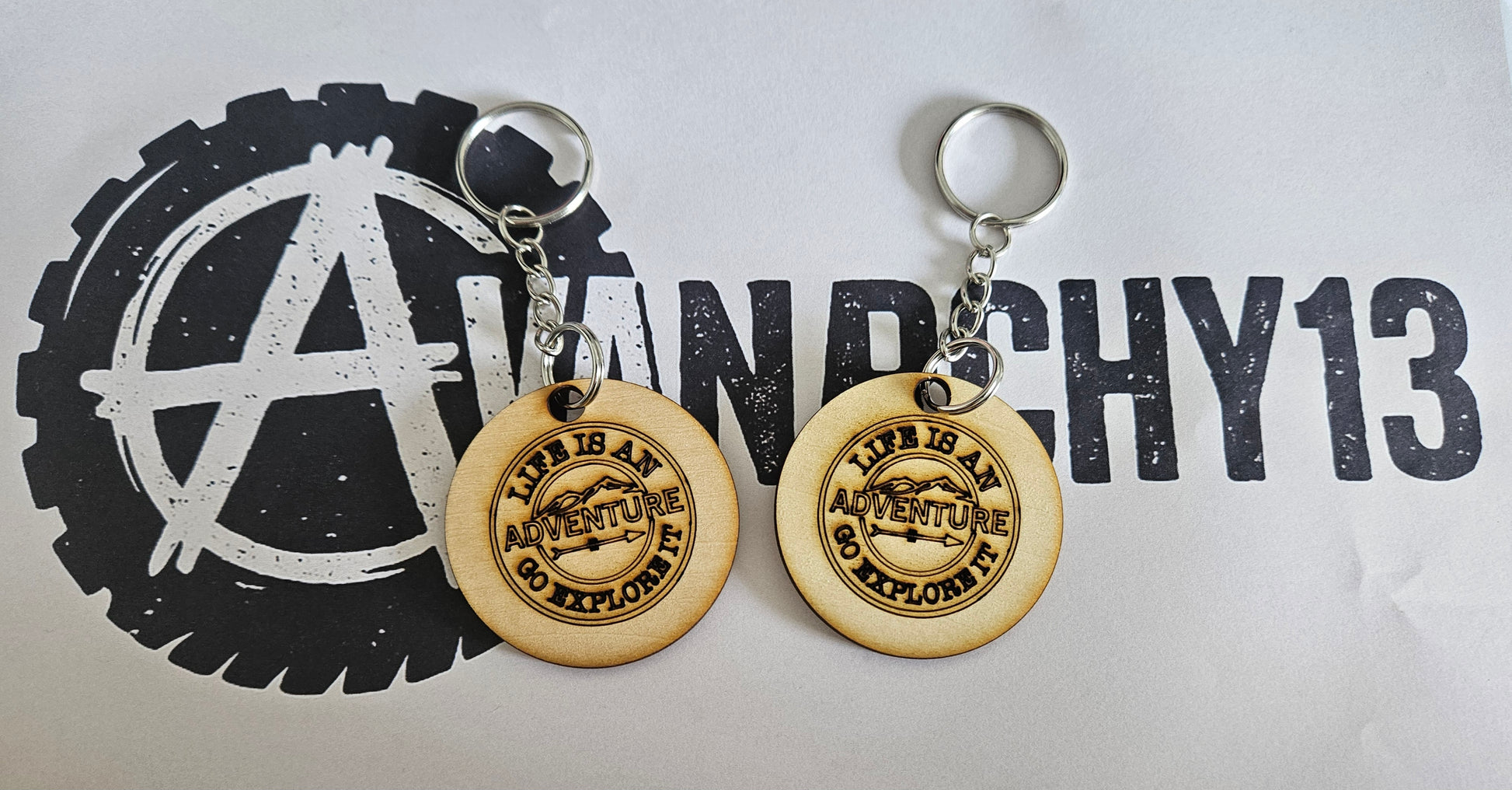 Life is an adventure wooden Keychain